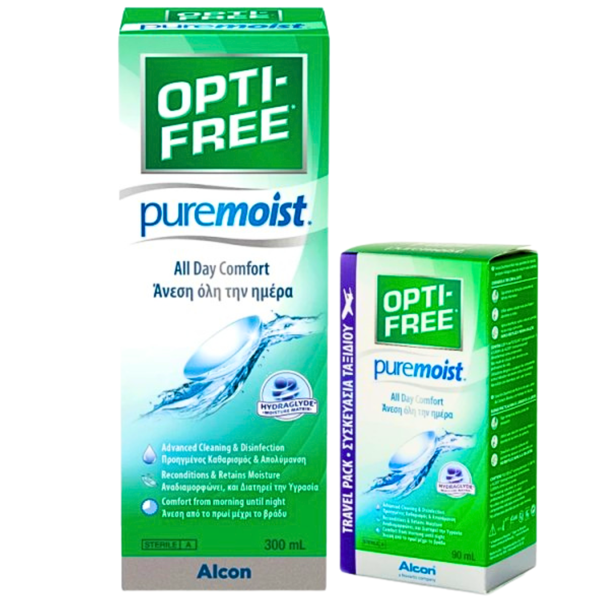 Opti-free Puremoist (300ml+90ml) Υγρό φροντίδας φακών επαφής